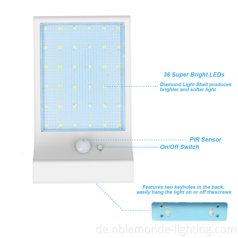 Solar wall-mounted security light 